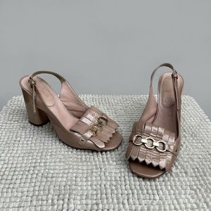 Kate Spade Blush Pink Leather Slingback Heels